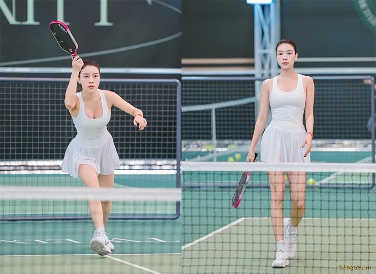 Hoa hậu làng gym Huyền Dior khoe vóc dáng nóng bỏng, tiết lộ lý do "nghiện" pickleball - 2