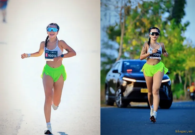 Người đẹp gặp khó trên đường chạy 42km tại&nbsp;Cần Giờ